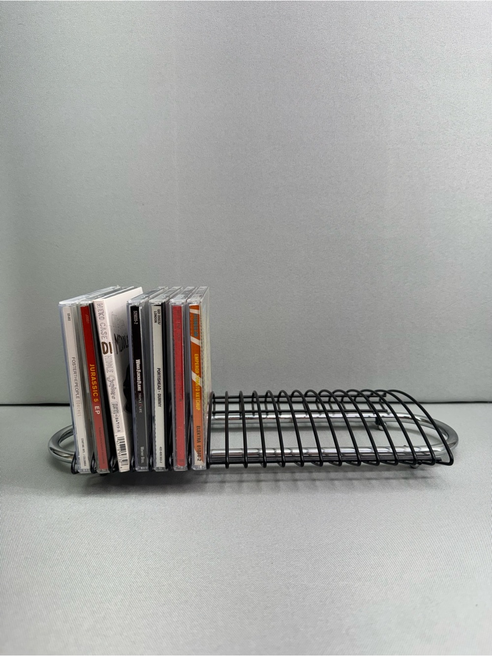 Black Metal CD Rack Organizer - Compact Media Storage